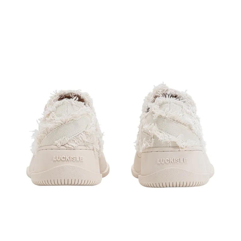 LUCKISLE Step By Step Lotus Lucky Shoes Low-Top Canvas Shoes Unisex Dopamine Dressing White-6