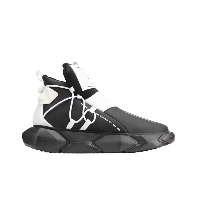NORVINCY Chunky Sneakers Unisex Low Top Black White-1