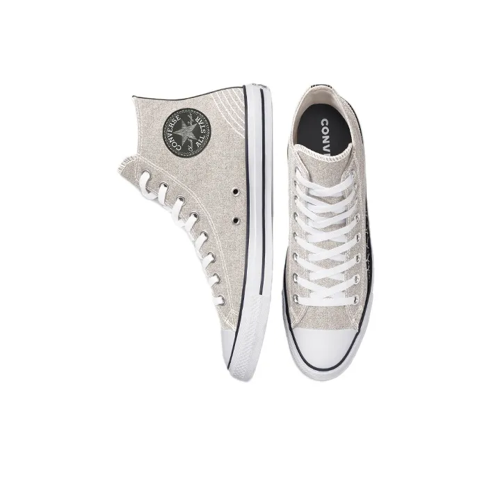 Converse Chuck Taylor All Star Expressive Craft Anti Slip Wear Resistant High Top Canvas Shoes Unisex Beige-3