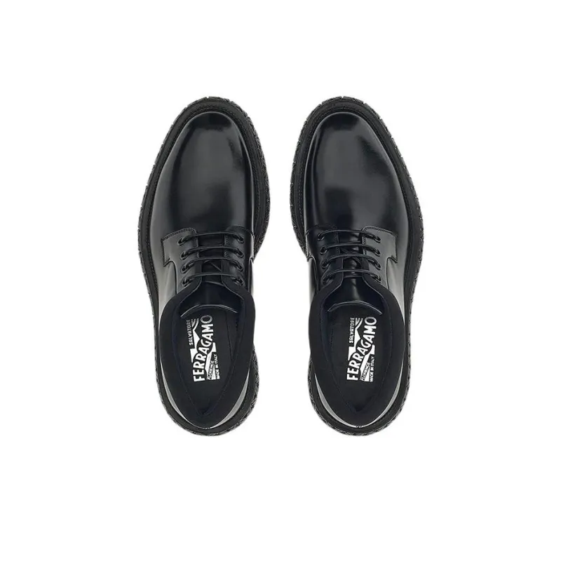 FERRAGAMO Mark Leather Derby Shoes-3