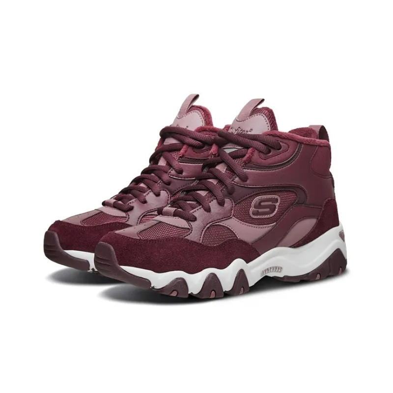 Skechers D'LITES 2.0 Cushioning, Slip Resistant, And Abrasion Resistant High Top Chunky Sneakers Women's Burgundy-2