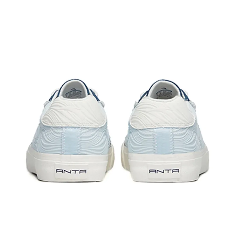 Anta Anti-Slip And Wear-Resistant Breathable Low-Top Canvas Shoes Men's White Blue-3