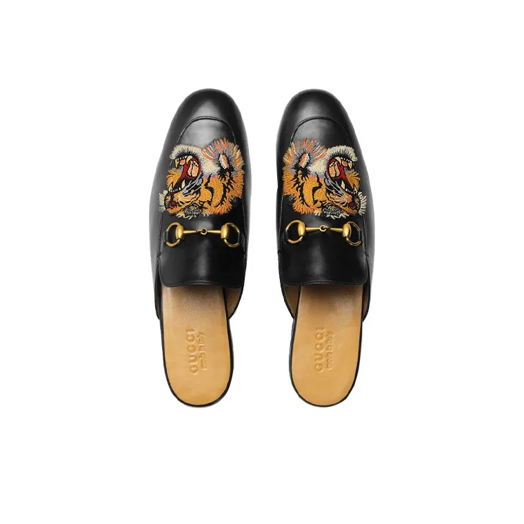 GUCCI Princetown Wrap-toe Slippers Flat Men's Black-3