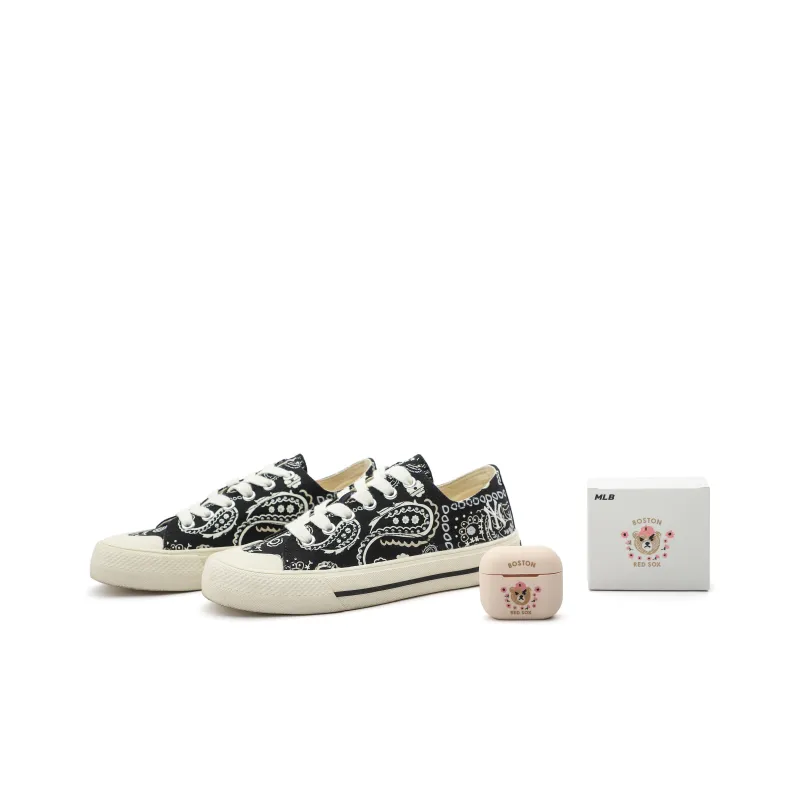 MLB Playball Canvas Shoes Unisex Low Top Black/White-5