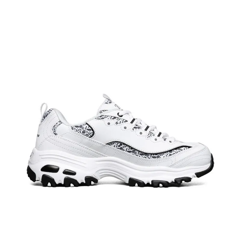 Skechers D'Lites 1.0 Low Top Sneakers White/Black Women's-1