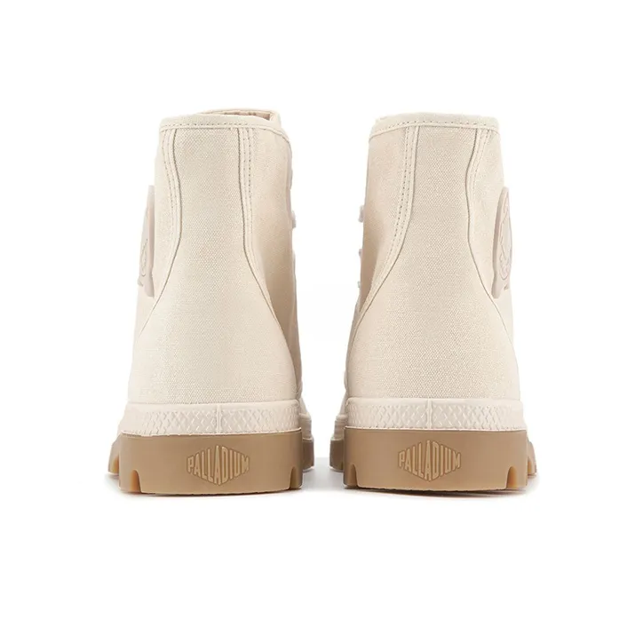 Palladium Pampa HiMcr Wear-Resistant Slip-Resistant High-Top Canvas Shoes Unisex Smoke White Light Brown-3