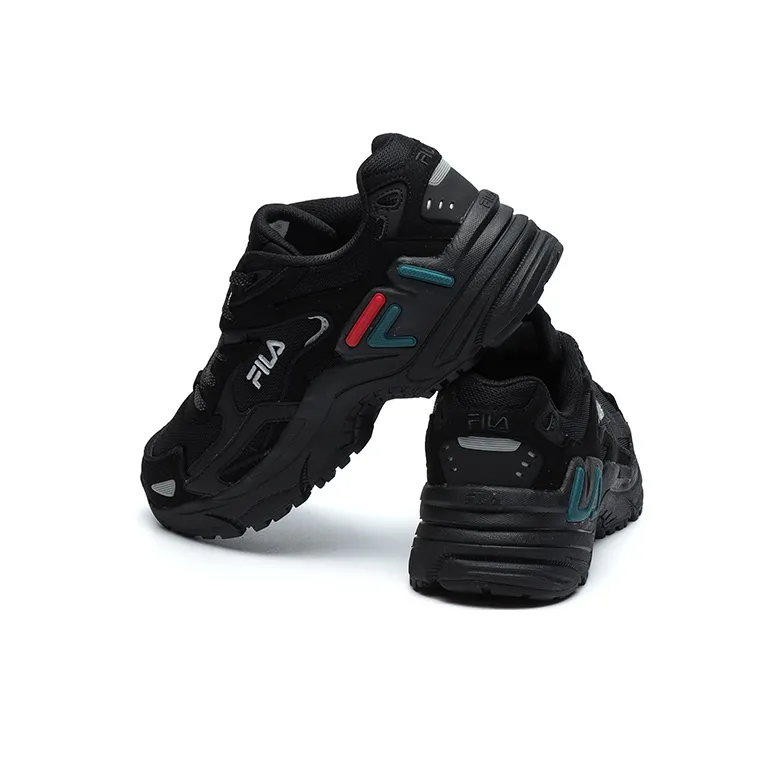 FILA FUSION Catapult Abrasion Resistant Breathable Low Top Chunky Sneakers Women's Black-3