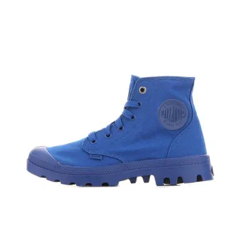 Palladium Mono Chrome Anti Slip And Wear Resistant Breathable High Top Canvas Shoes Unisex Dark Blue