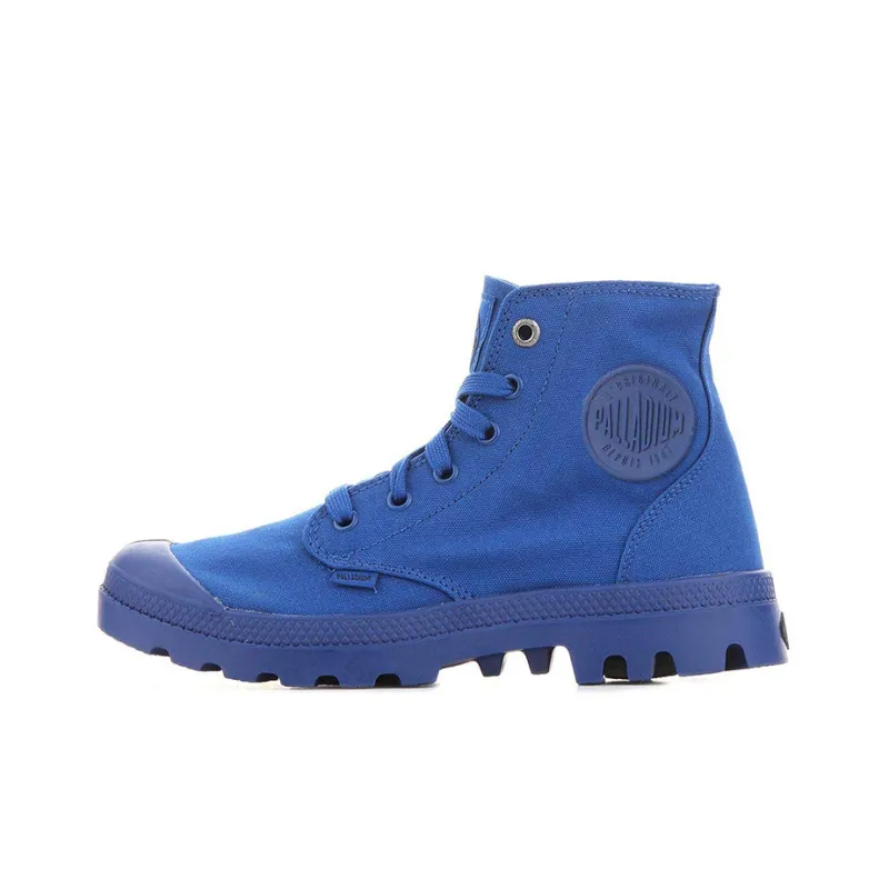 Palladium Mono Chrome Anti Slip And Wear Resistant Breathable High Top Canvas Shoes Unisex Dark Blue-0