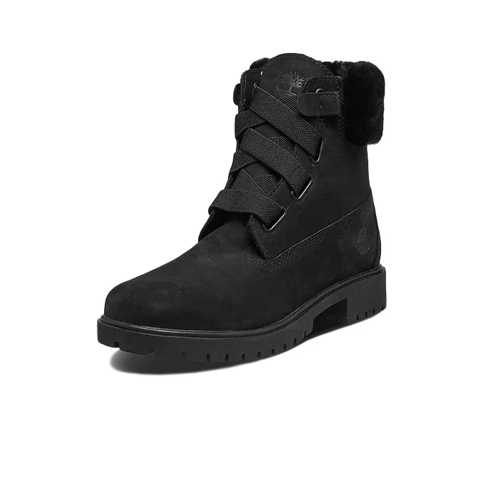 Timberland Jayne 6 Inch Waterproof Convenience Boots 'Black Nubuck With Fur' Women's-1