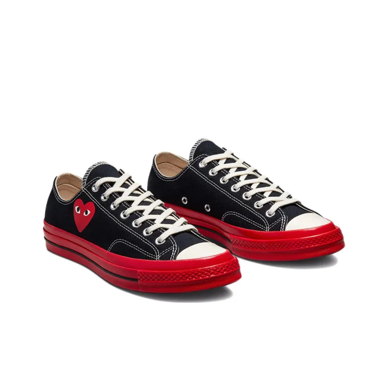 Converse Chuck Taylor All Star 70 Ox Comme Des Garcons Play Black Red Midsole-2