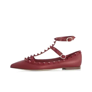 Valentino Rockstud Ballet Shoes Women's Red