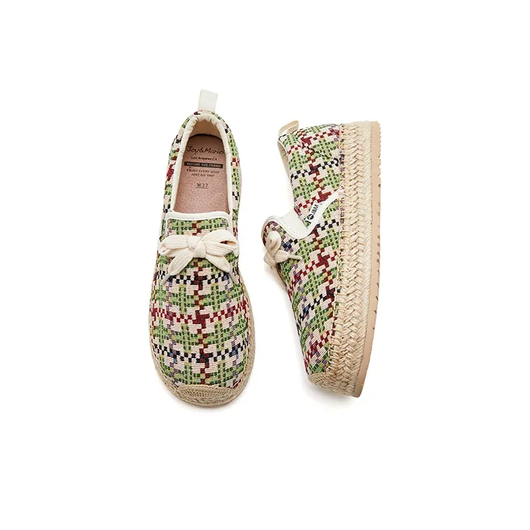 Joy&Mario Canvas Shoes Women's Low Top Beige-2
