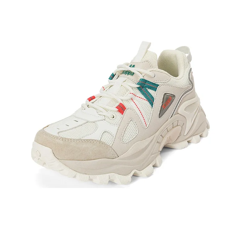 Kappa Anti-Slip And Wear-Resistant Coverage Low-Top Chunky Sneakers Unisex Beige-1
