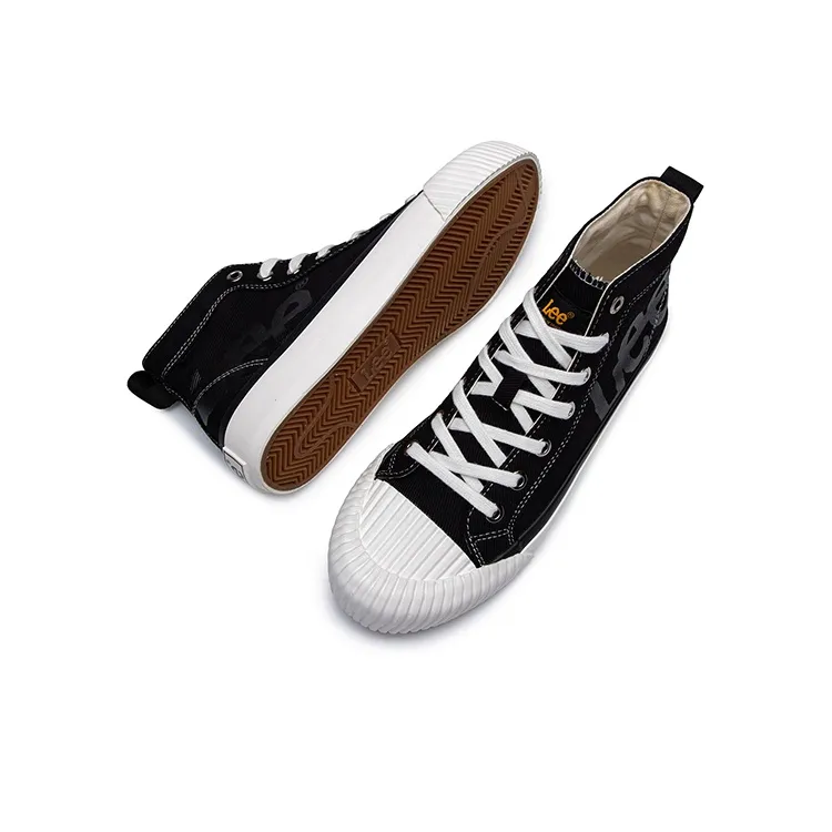 Lee Lightweight And Breathable High Top Canvas Shoes Unisex Black-3