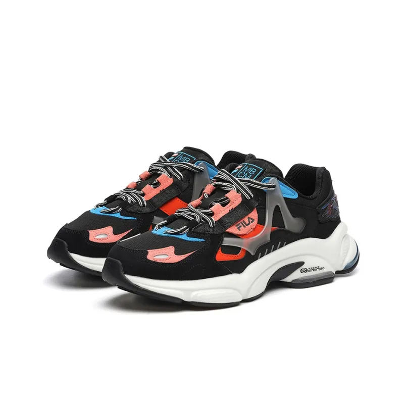 Marcelo Burlon X FILA FUSION RJV Chunky Sneakers Women's Low-Top Black/Pink-2