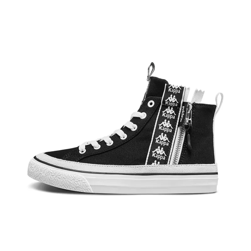 Kappa Anti Slip Wear Resistant High Top Canvas Shoes Unisex Black-0