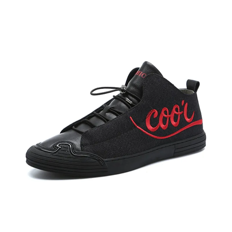 YEDANI Mid Top Canvas Shoes Men's Black-1