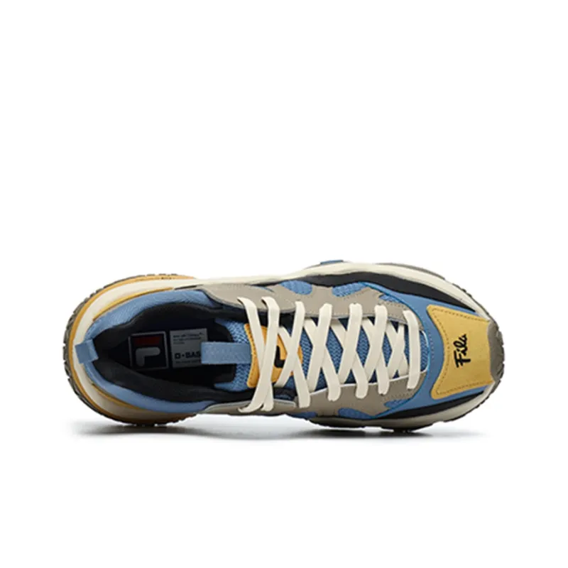 FILA FUSION Scud Cushioning Anti-Slip And Wear-Resistant Low-Top Chunky Sneakers Men's Port Blue-2