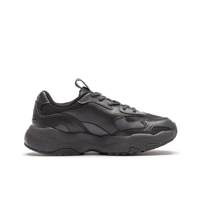 MLB Big Ball Chunky Wear Resistant Height Increasing Low Top Chunky Sneakers Unisex Black-1