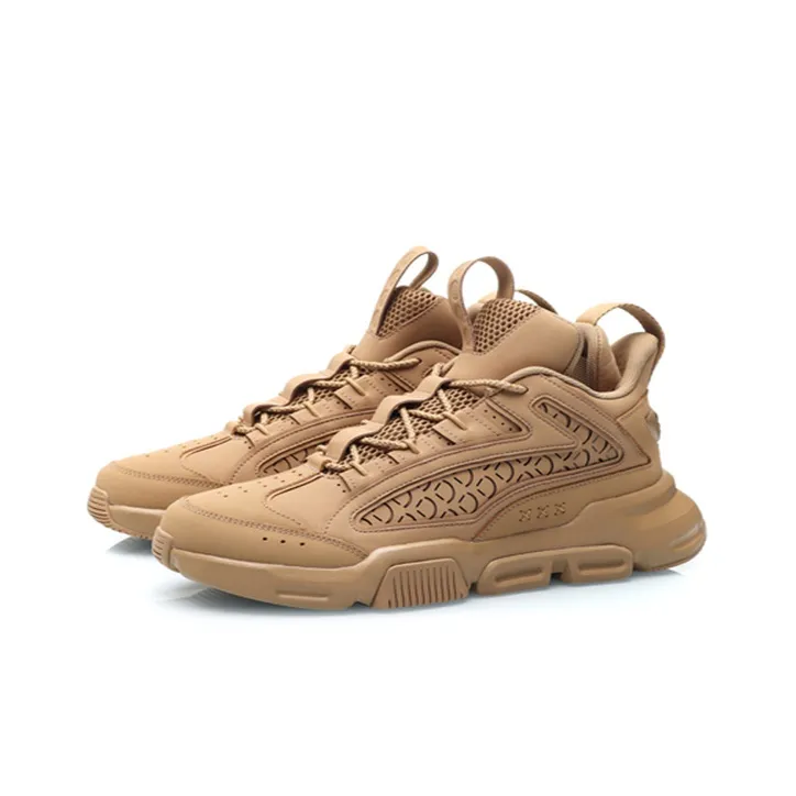LiNing Hanjia Abrasion Resistant Breathable Low Top Chunky Sneakers Men's Wheat-2