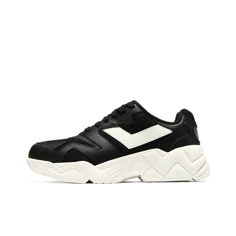 PONY Cushioning, Wear Resistant, Breathable, Coverage, Balance, Height Increasing Low Top Chunky Sneakers Women's Black-0