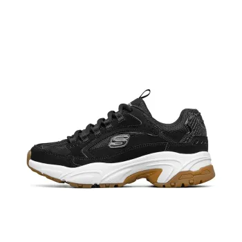 Skechers Stamina Cushioning Low Top Chunky Sneakers Women's Black