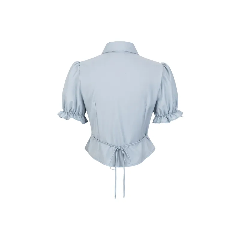 9 Cat Treat Sticks Shirt Women's Blue-1