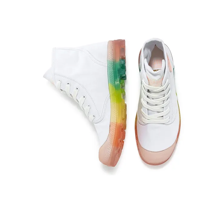 Palladium Pampa Hi Icecream Breathable Wear-Resistant Slip-Resistant Lightweight High-Top Canvas Shoes Unisex White-3