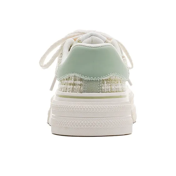 Warrior Chanel Inspired Anti Slip Wear Resistant Low Top Canvas Shoes Women's Light Green-2