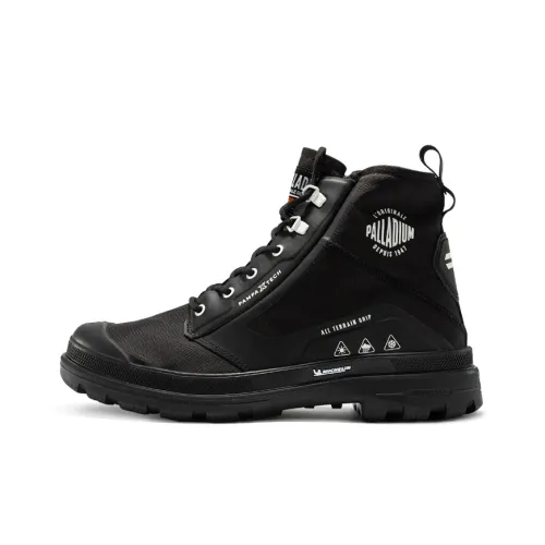 Palladium Pampa Anti-Slip Wear-Resistant Waterproof And Breathable High-Top Canvas Shoes Men's Black