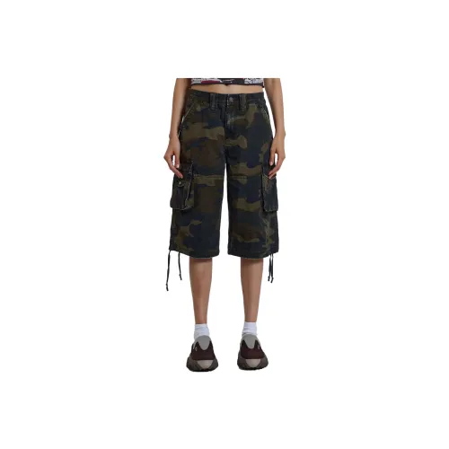 Jaded London Cargo Shorts Unisex Army Green