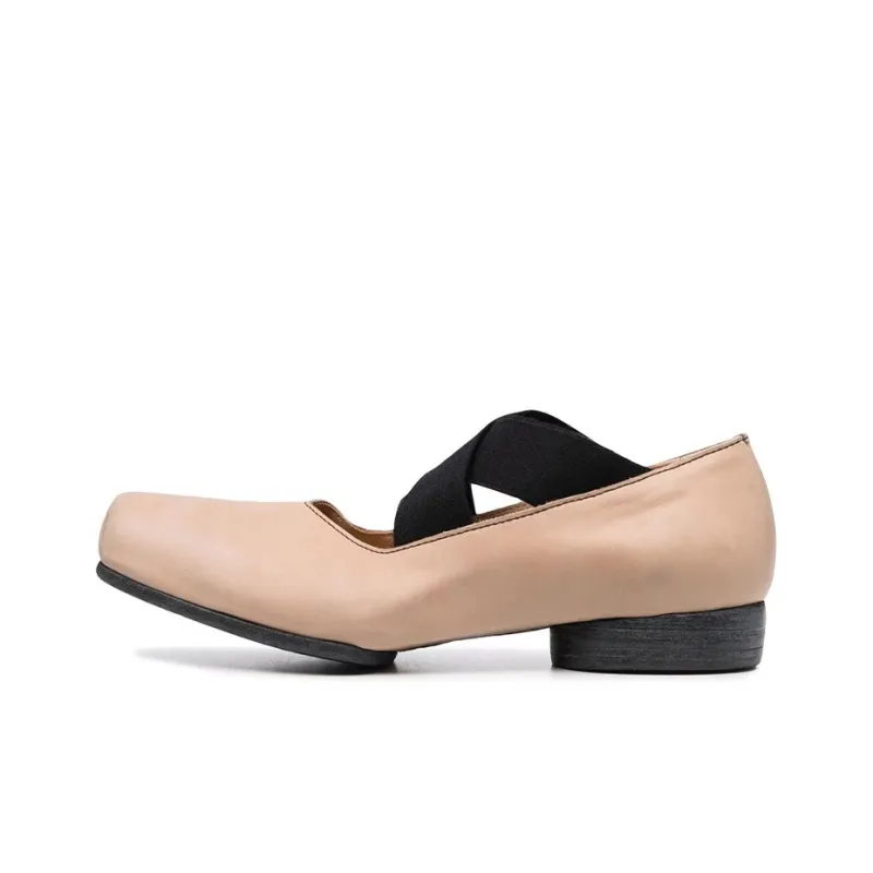 UMA WANG Ballerina Square Toe Elasticated Pumps-0