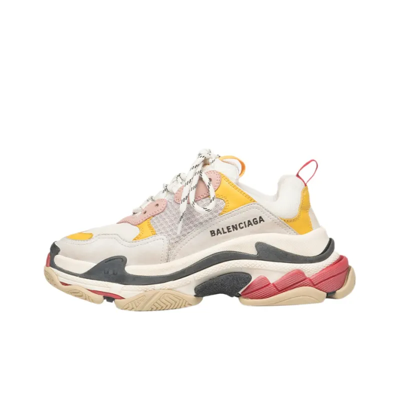 Balenciaga Triple S Cream Yellow Red Women's-0