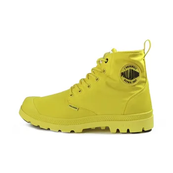 SMILEY x Palladium Pampa Anti-Slip And Wear-Resistant Breathable High-Top Canvas Shoes Unisex Yellow