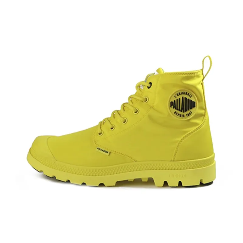 SMILEY x Palladium Pampa Anti-Slip And Wear-Resistant Breathable High-Top Canvas Shoes Unisex Yellow-0