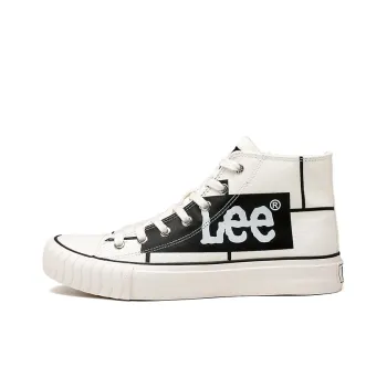 Lee Trendy Versatile Fashion Casual Lightweight And Breathable High Top Canvas Shoes Unisex White