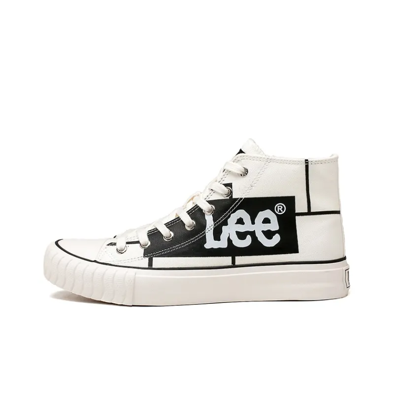Lee Trendy Versatile Fashion Casual Lightweight And Breathable High Top Canvas Shoes Unisex White-0