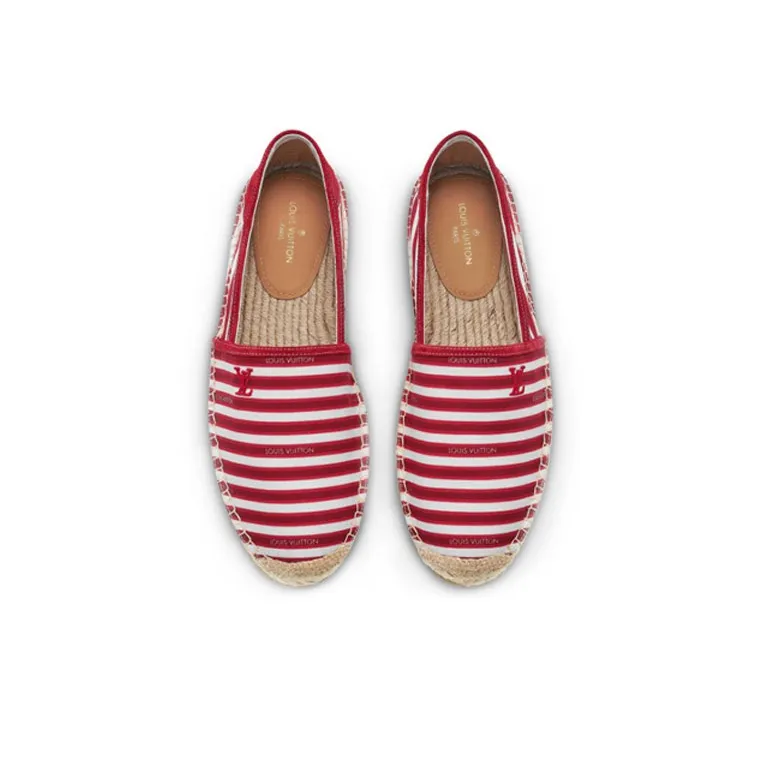 LOUIS VUITTON Lv Bidart Espadrille Shoes 'Red White Beige'-4