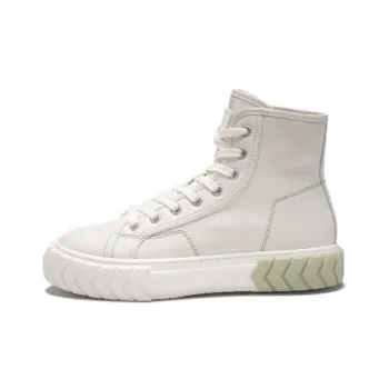 Both Anti Slip Wear Resistant High Top Canvas Shoes Women's White Green