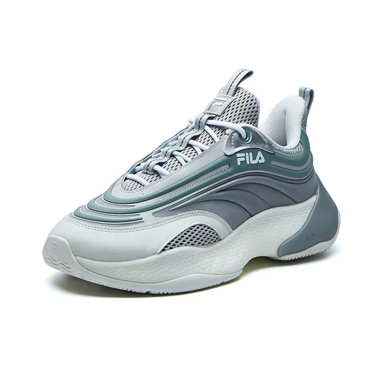 FILA FUSION Ray 2 Cushioned Slip Resistant Abrasion Resistant Breathable Low Top Chunky Sneakers Men's Iceberg Green-1