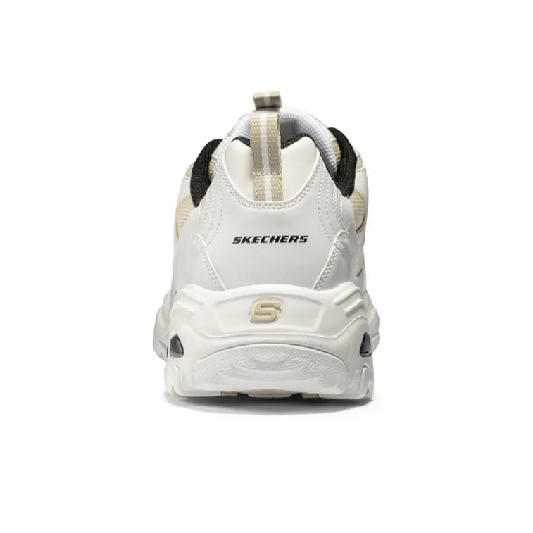 Skechers D'LITES 1.0 Cushioning Abrasion Resistant Breathable Low Top Chunky Sneakers Men's Beige White Yellow-3