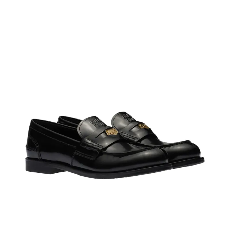 MIU MIU Leather Penny Loafers-2
