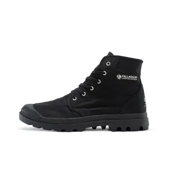 Palladium Pampa Hi Organic II Anti Slip And Wear Resistant Breathable High Top Canvas Shoes Unisex Black