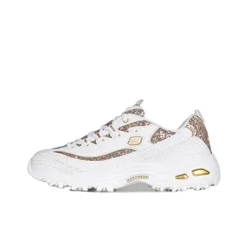 Skechers D'Lites Low Top Daddy Shoes White/Gold Women's