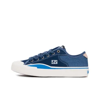 SEW BY SOU LAB Anti Slip Wear Resistant Low Top Canvas Shoes Unisex Navy Blue Denim
