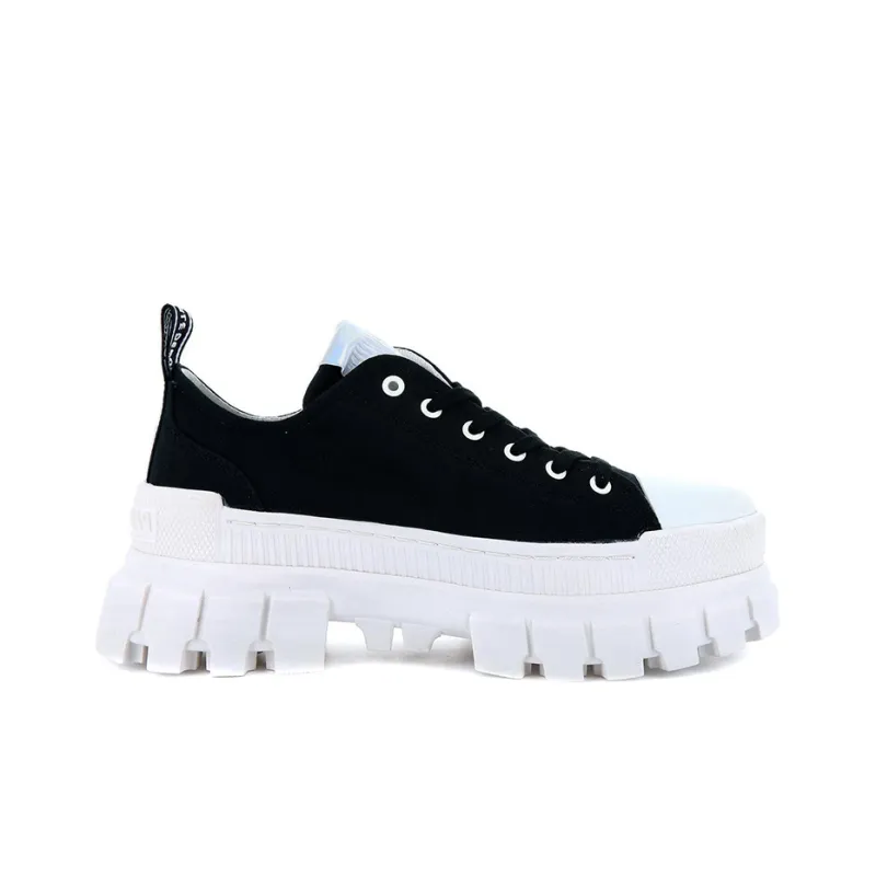 Palladium Revolt Lo T Anti-Slip And Wear-Resistant Height Increasing Low-Top Canvas Shoes Women's Black White-1