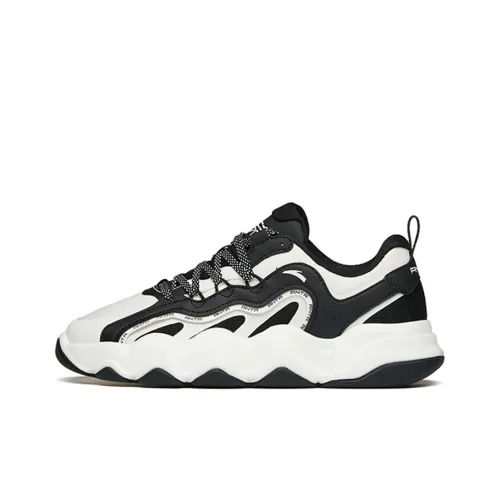 Anta Young Generation Anti Slip And Wear Resistant Height Increasing Low Top Chunky Sneakers Women's Black White