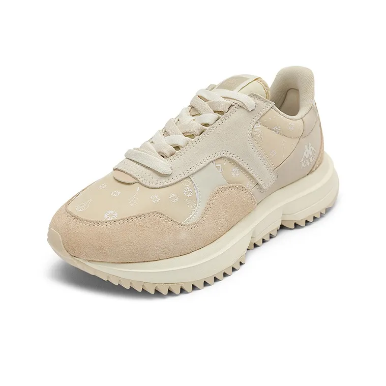 Kappa Capa Cushioned Wear Resistant Lightweight And Universal Coverage Low Top Chunky Sneakers Unisex White Gray-1