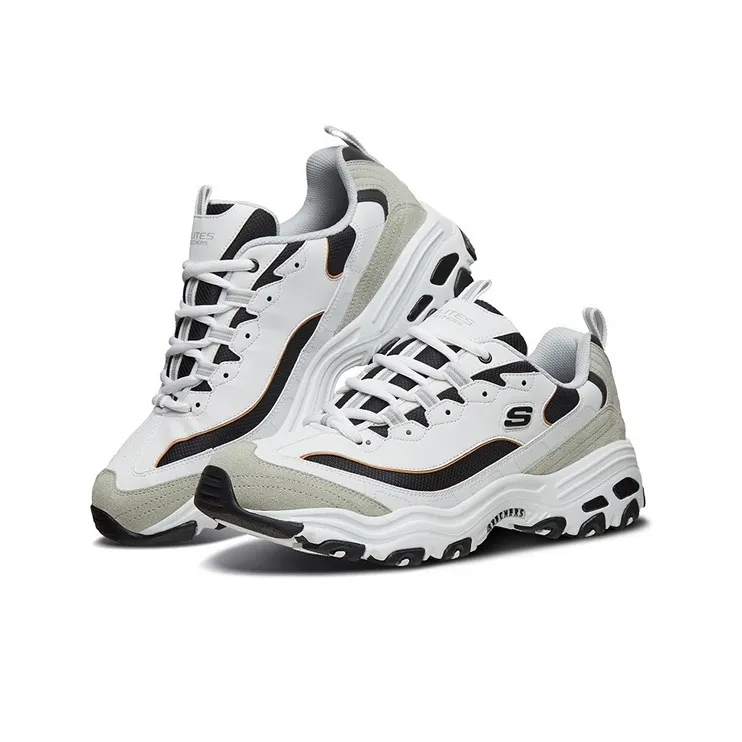 Skechers D'Lites 1.0 Low Running Shoes White/Grey-3